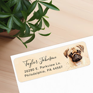 Pug Dog Return Address Label
