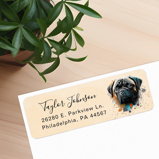 Pug Dog Return Address Label (Creator Uploaded)
