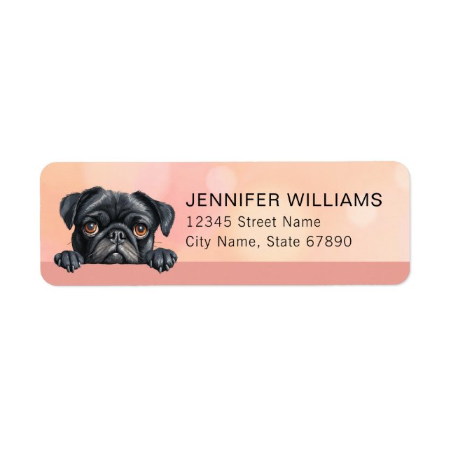 Pug Dog Return Address Labels (Front)