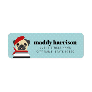 Pug Dog Return Address Labels