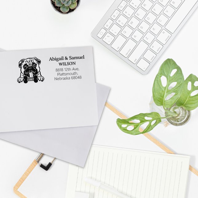 Pug Dog Return Address Rubber Stamp (Creator Uploaded)