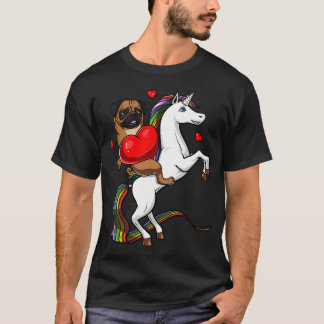 Pug Dog Riding Unicorn T-Shirt