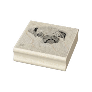 Pug Dog Rubber Stamp