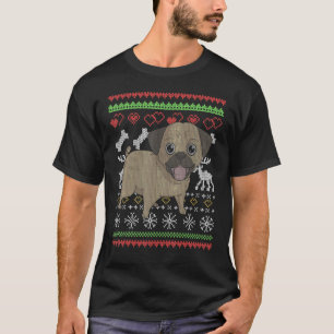 Pug Dog Santa Claus Ugly Christmas Pattern X Mas T-Shirt