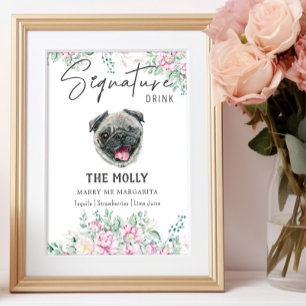 Pug Dog Signature Drink Sign