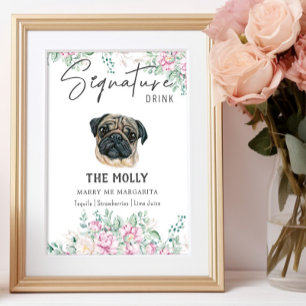 Pug Dog Signature Drink Sign