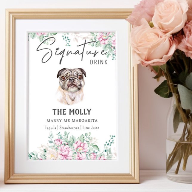 Pug Dog Signature Drink Sign (Creator Uploaded)