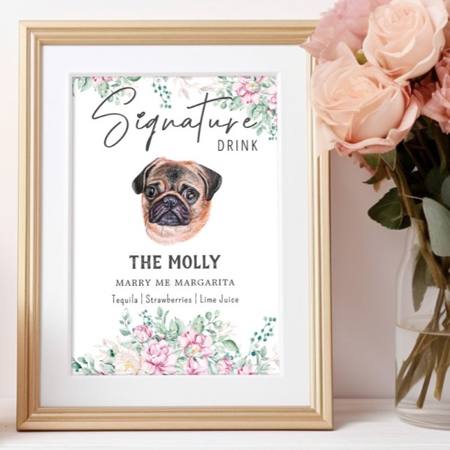 Pug Dog Signature Drink Sign (Creator Uploaded)