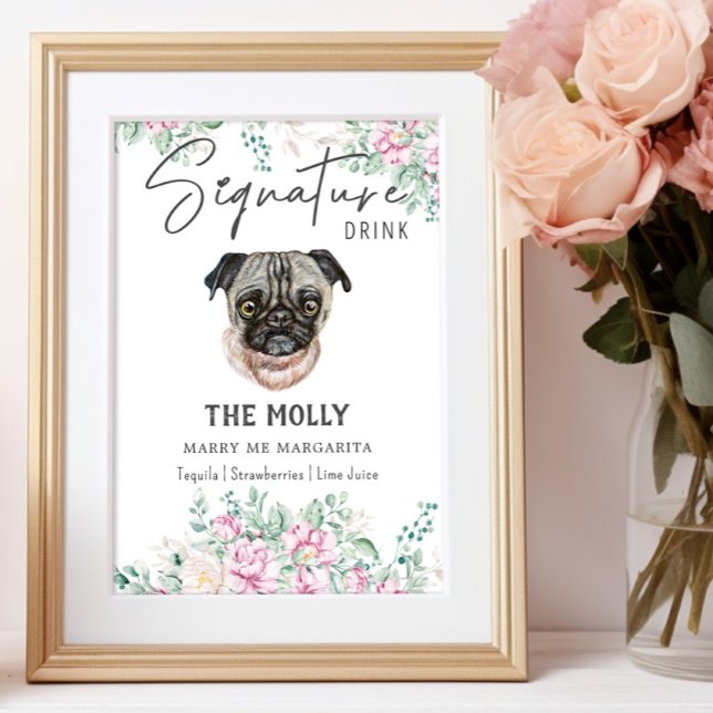 Pug Dog Signature Drink Sign (Creator Uploaded)