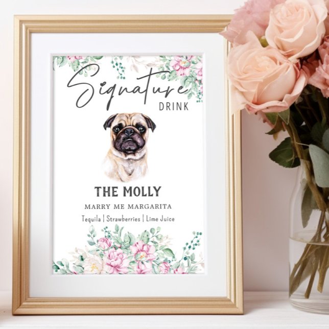 Pug Dog Signature Drink Sign (Creator Uploaded)