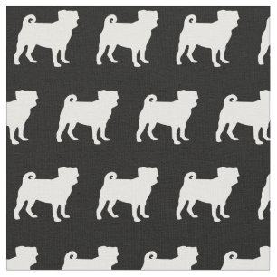 Pug Dog Silhouette Pet Fabric