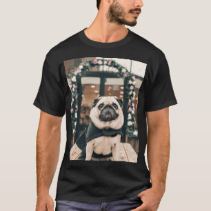 Pug Dog Sitting on the Table T-Shirt
