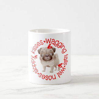 Pug dog, sloppy kisses coffee mug