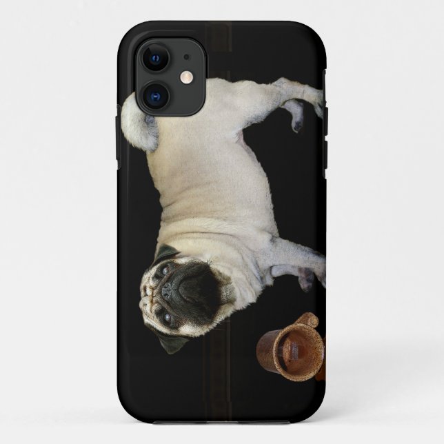 Pug Dog & Spilled Mug Pet-lovers Phone Case (Back)
