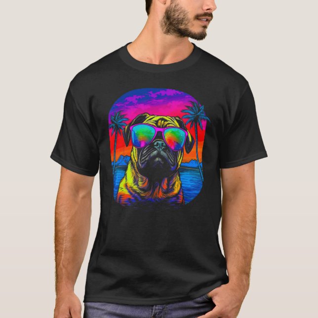 Pug Dog Sunglasses T-Shirt (Front)