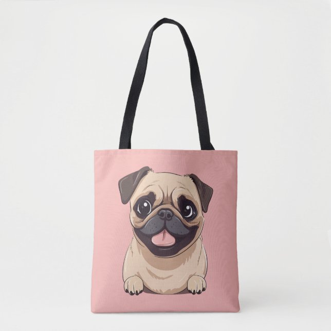 Pug dog tote bag (Front)