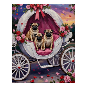 Pug Dog Valentine's Day Poster