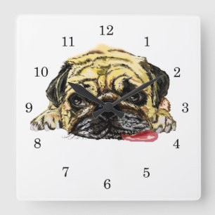 Pug Dog Wall Clock Funny - Your Colours