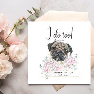 Pug Dog Wedding Cocktail Napkins