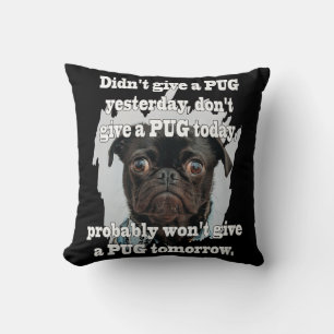 Pug Dog Yesterday Today Tomorrow Cushion