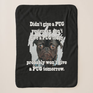 Pug Dog Yesterday Today Tomorrow Sherpa Blanket
