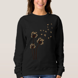 Pug Dogs Flower Fly Dandelion For Dog Mama Dog Sweatshirt