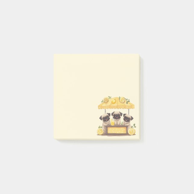 Pug Dogs Lemonade Stand Post-it Notes (Front)