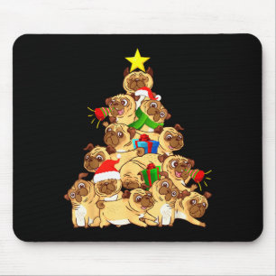 Pug Dogs Tree Christmas Sweater Xmas Pet Animal Do Mouse Pad