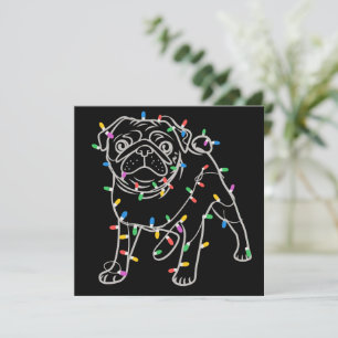 Pug Dogs Tree Christmas Sweater Xmas Pet Animal Holiday Card