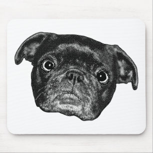 Pug Dot Work Joy Mouse Pad