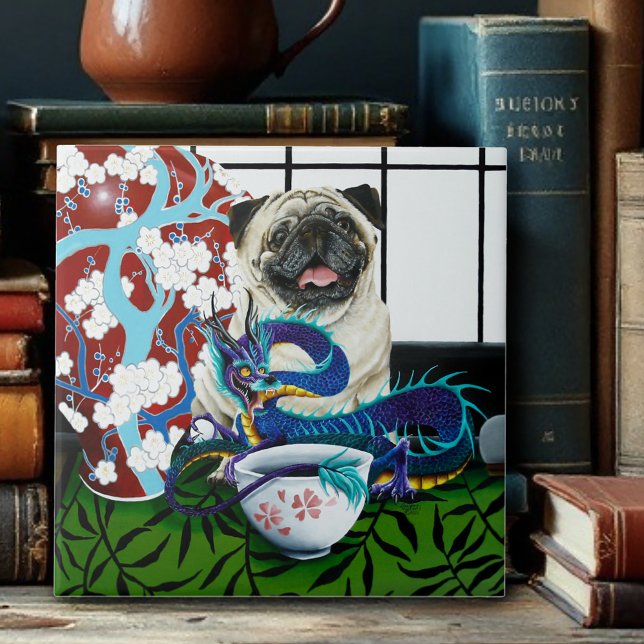 Pug Dragon Chinese Dragon Ceramic Tile (Creator Uploaded)