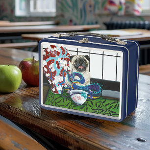 Pug Dragon Chinese Dragon Metal Lunch Box
