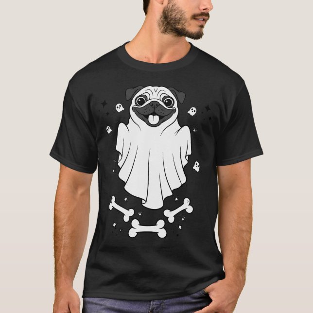 Pug Dressed as Ghost T-Shirt (Front)