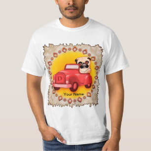 Pug Driving Car T-Shirt