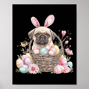 Pug Easter Pug Eggs Graphic Poster