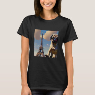 Pug  Eiffel Tower France Paris  Men Women Girls Do T-Shirt