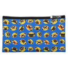 Pug Emoji Emoticon Electric Blue Makeup Bag