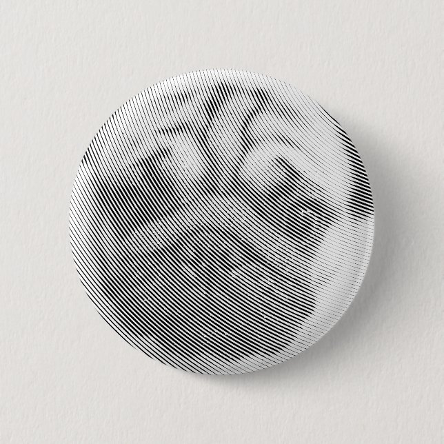 Pug Face 6 Cm Round Badge (Front)