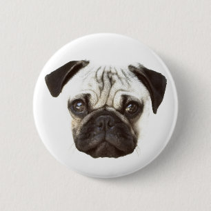 Pug Face 6 Cm Round Badge