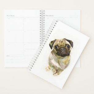 Pug Face Art Print   Cute Pug Dog Planner