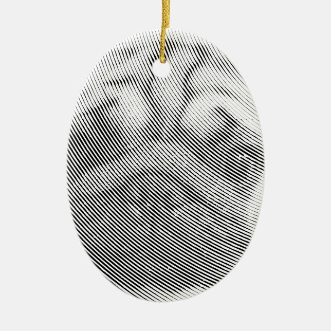 Pug Face Ceramic Ornament (Front)
