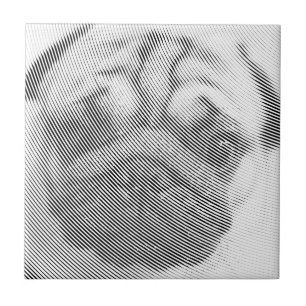 Pug Face Ceramic Tile