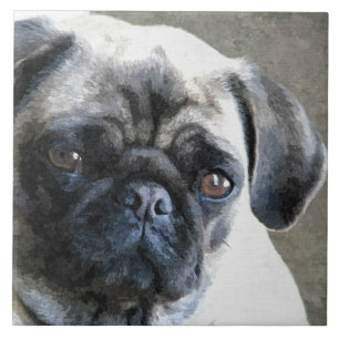 Pug Face Ceramic Tile