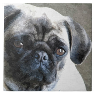 Pug Face Ceramic Tile