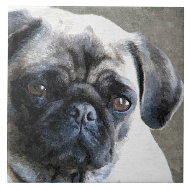 Pug Face Ceramic Tile (Front)