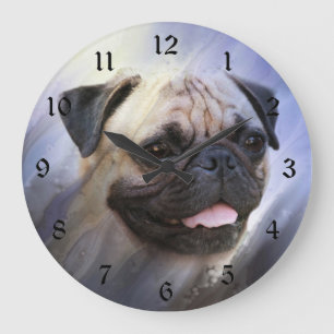 Pug face large clock