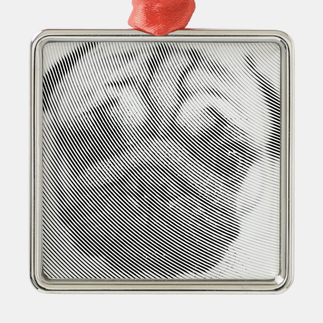 Pug Face Metal Tree Decoration (Front)