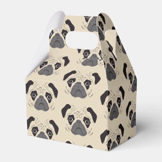 Pug Face Silhouette Favour Box (Back Side)