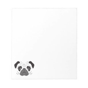 Pug Face Silhouette Notepad