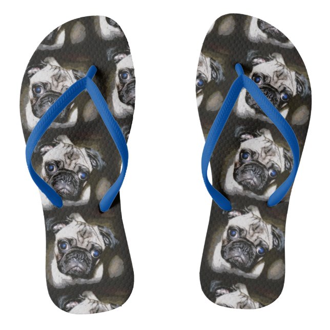 pug  faces black thongs (Footbed)